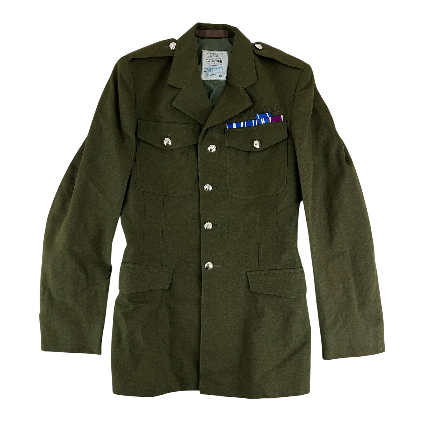 British Army Old Pattern No. 2 Khaki Green Dress Jacket - Royal Signals Corps - Medium 188/104