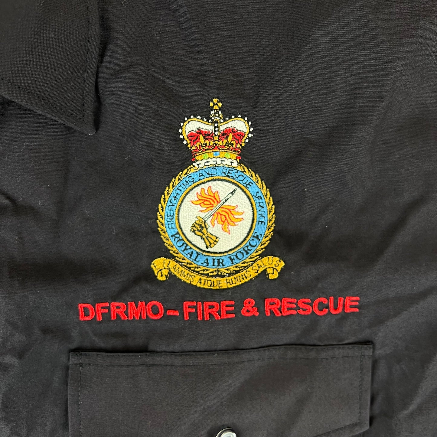 British RAF Mens Shirt Short Sleeve - DFRMO Fire & Rescue - Large