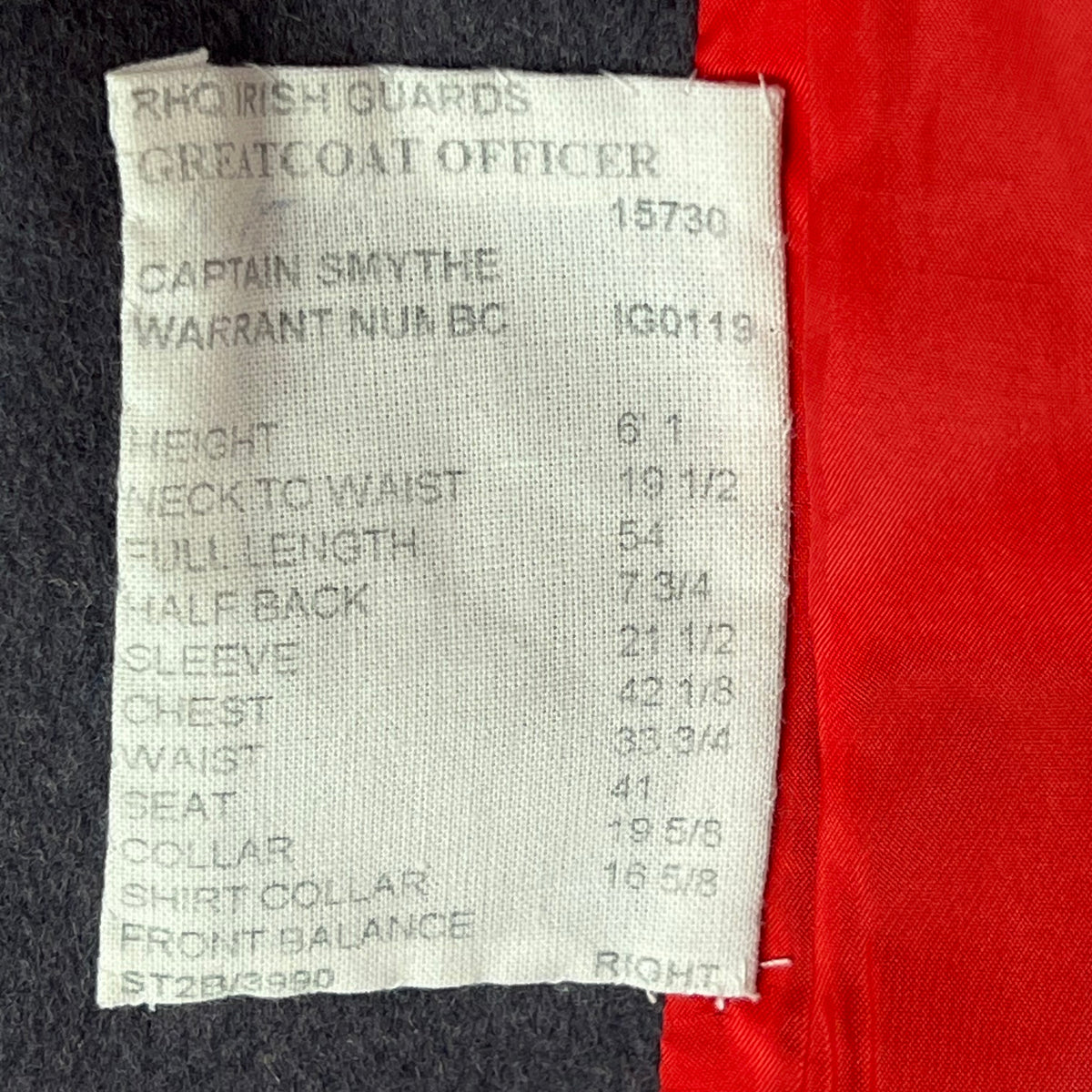 British Army Officer's Double Breasted Wool Greatcoat - Coldstream Guards - Medium