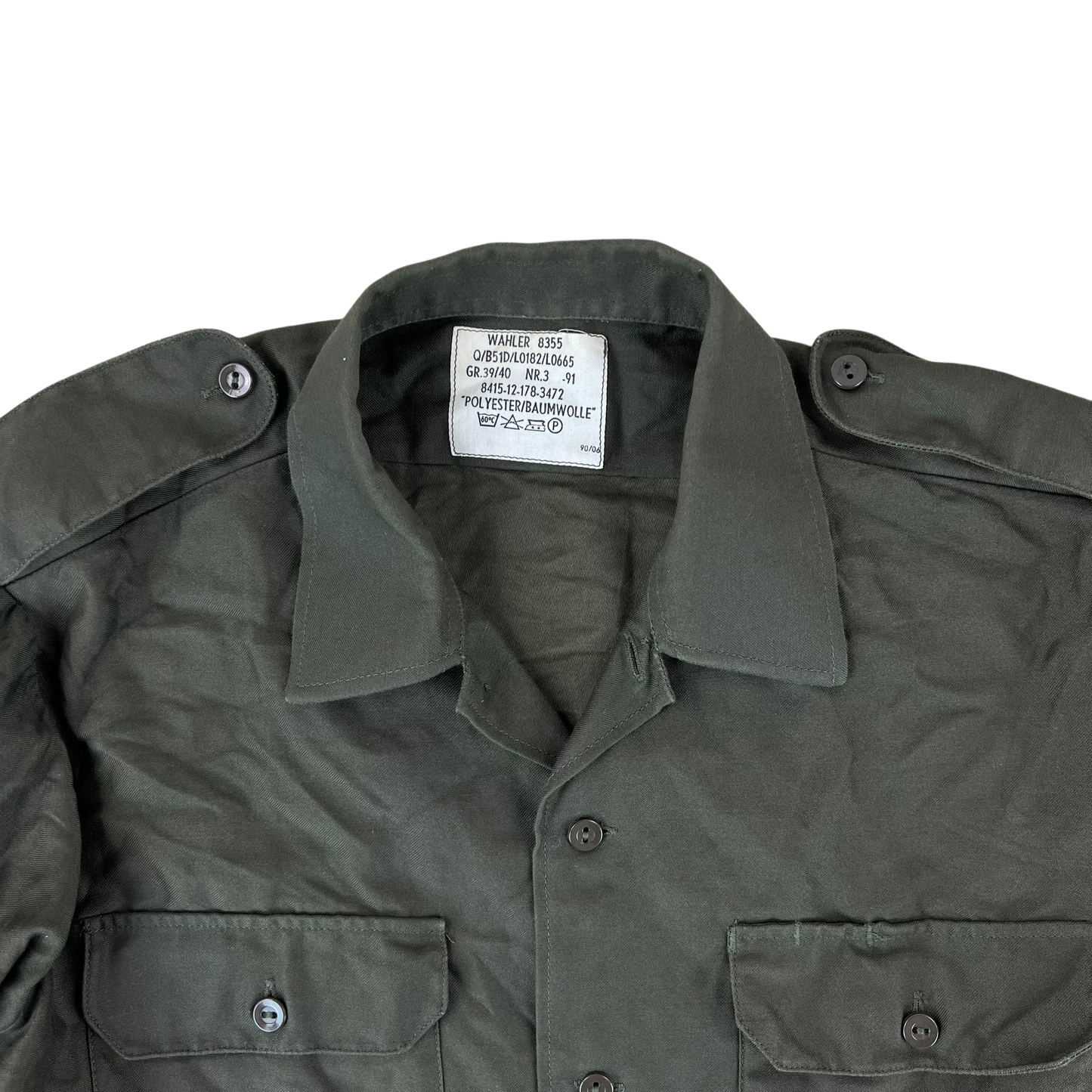 German Army Olive Green Long Sleeve Field Shirt - Medium GrNr3