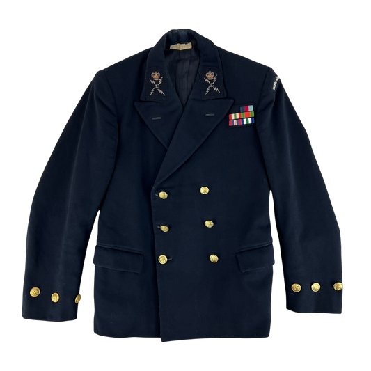 British Royal Naval Reserves 50s Black Dress Uniform - Jacket & Trousers w/ Ephemera - Medium