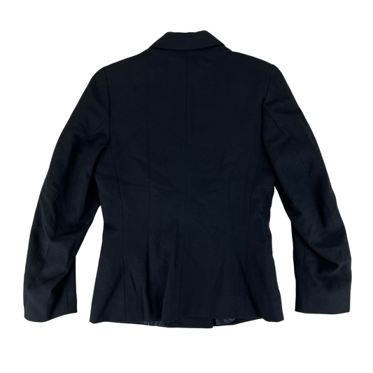 British Royal Navy Women's WRNS Diagonal Serge Black Blazer - Small SIZE 12