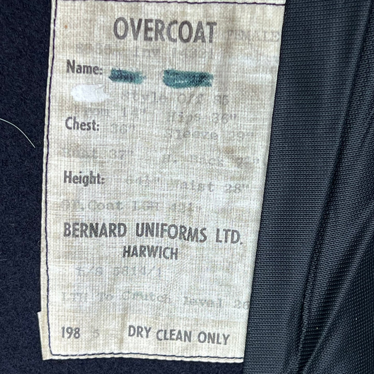 British Royal Navy 80's Women's Wool Officer's Greatcoat - Medium