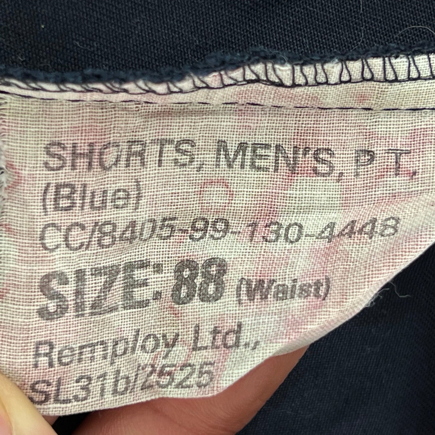 British Royal Navy 80s Navy Blue Cotton PT Shorts - W35