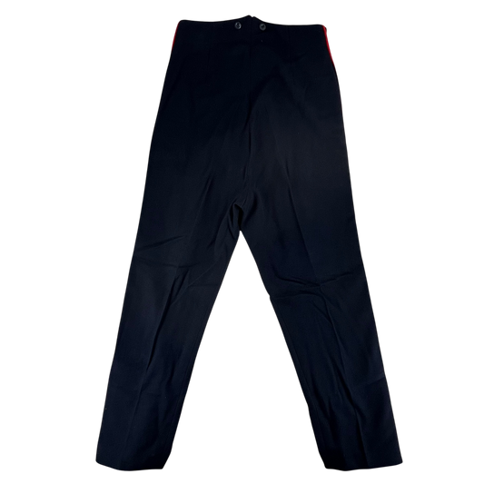 British Army Footguards Officers' Black Red Stripe Trousers - W35 L32.5
