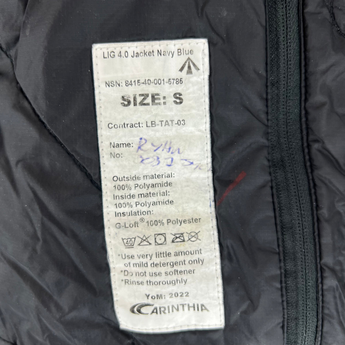 British Royal Navy Carinthia LIG 4.0 Thermal Jacket - Small