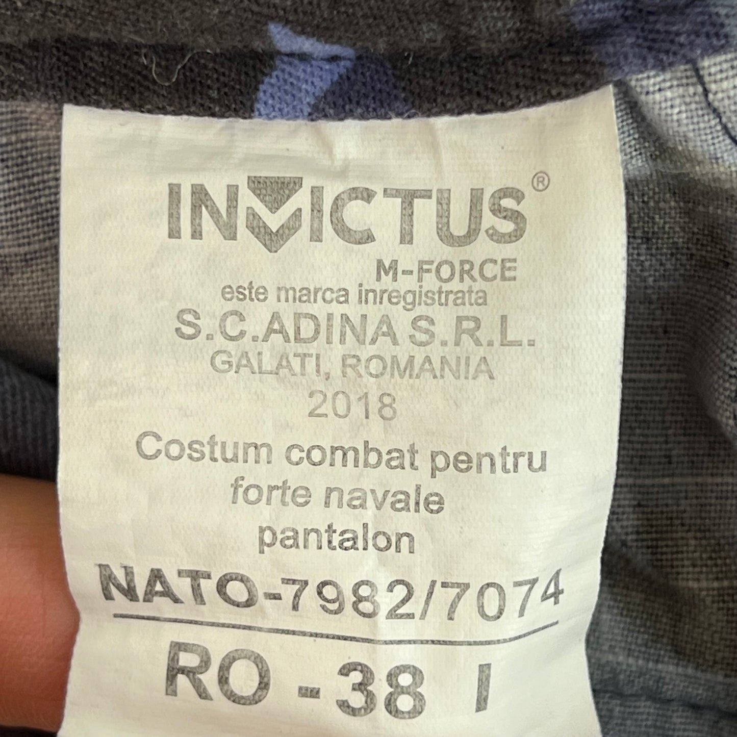 Romanian Navy M2017 Blue Camouflage Ripstop Trousers - W27 L32