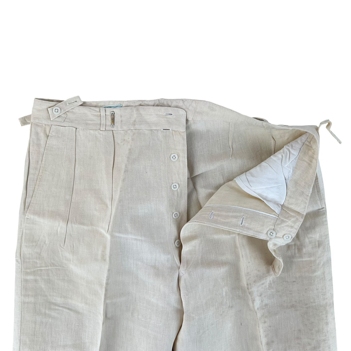 British Merchant Navy 50s Tropical Cream Trousers - W38 L30.5