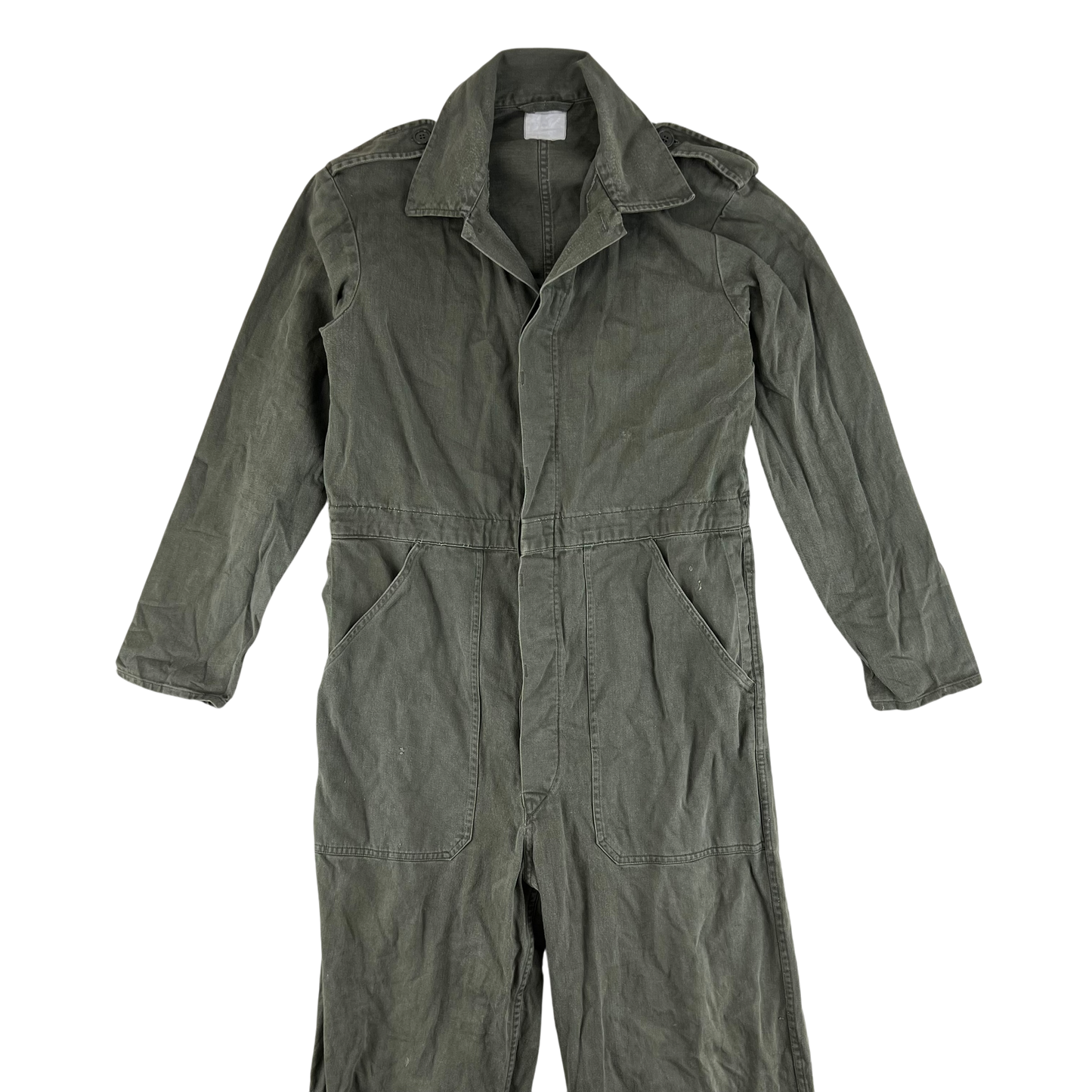 Dutch Army 70s Olive Drab Cotton Coveralls - Medium