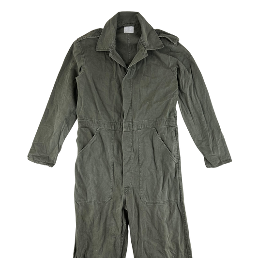 Dutch Army 70s Olive Drab Cotton Coveralls - Medium