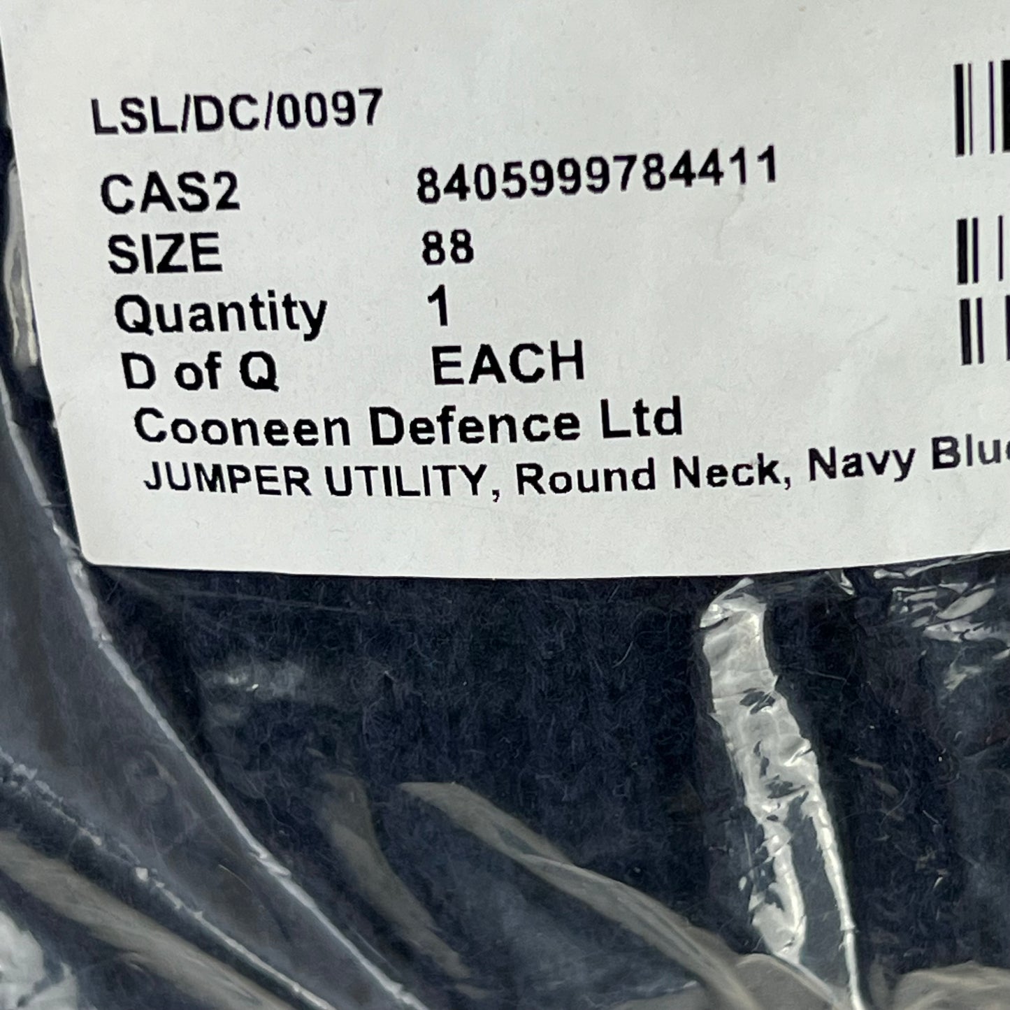 British Royal Navy Wool Crew Neck Pullover Jersey Jumper - Small 88cm