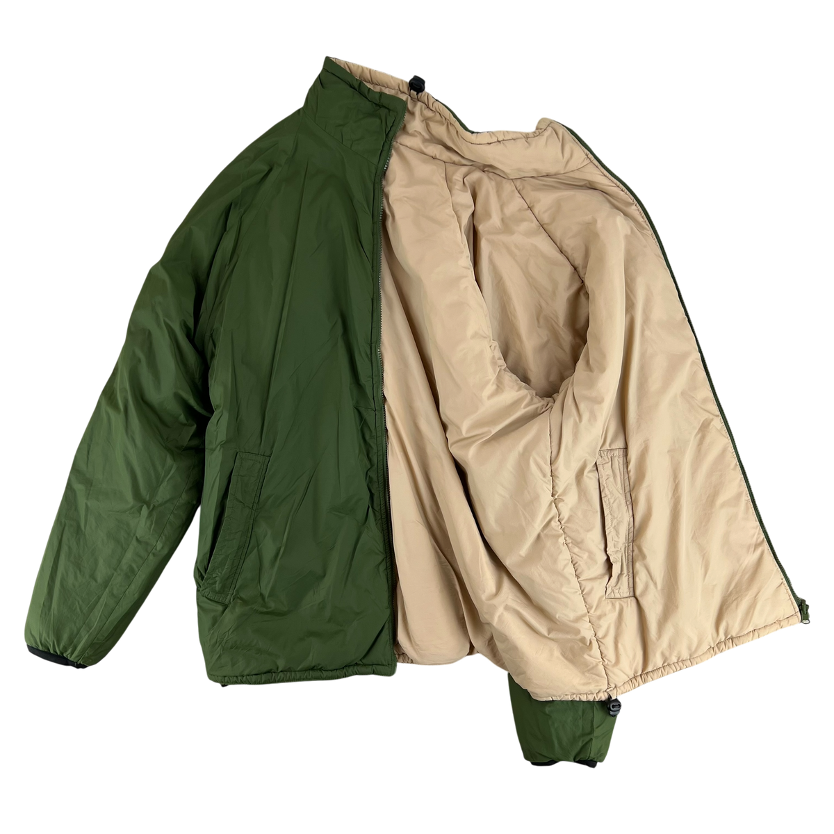 British Army Reversible Thermal Olive Green / Tan Quilted Jacket - Large