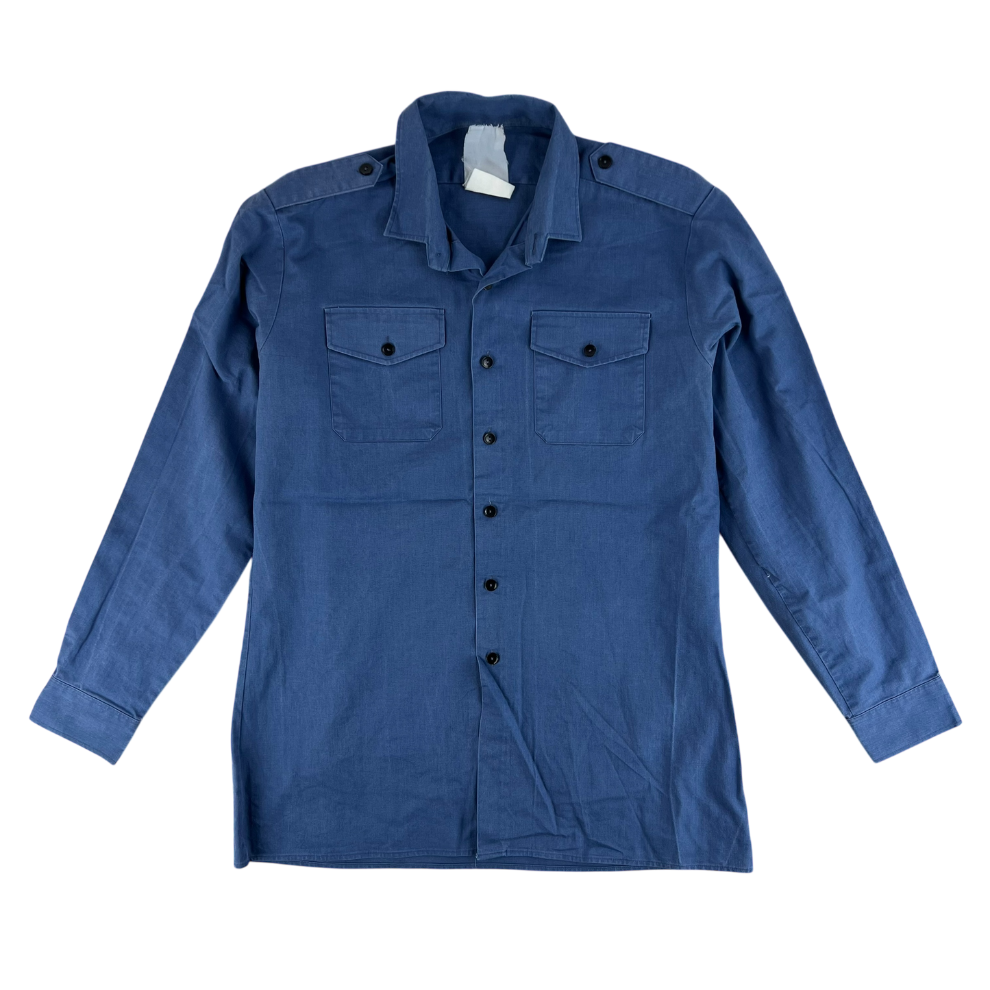 British Royal Navy Mens 72 Pattern Blue Cotton Shirt Long Sleeve - Large