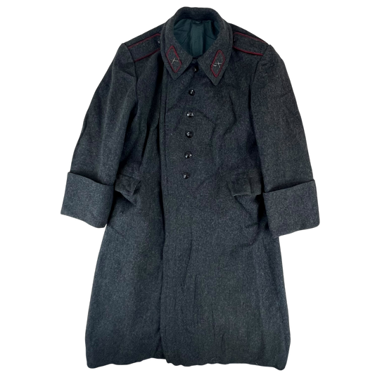 Bulgarian People's Army Grey Wool Greatcoat w Badges - Large