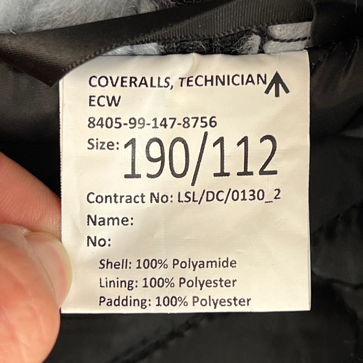British Army Technician's Extreme Cold Weather Coveralls - Large 190/112