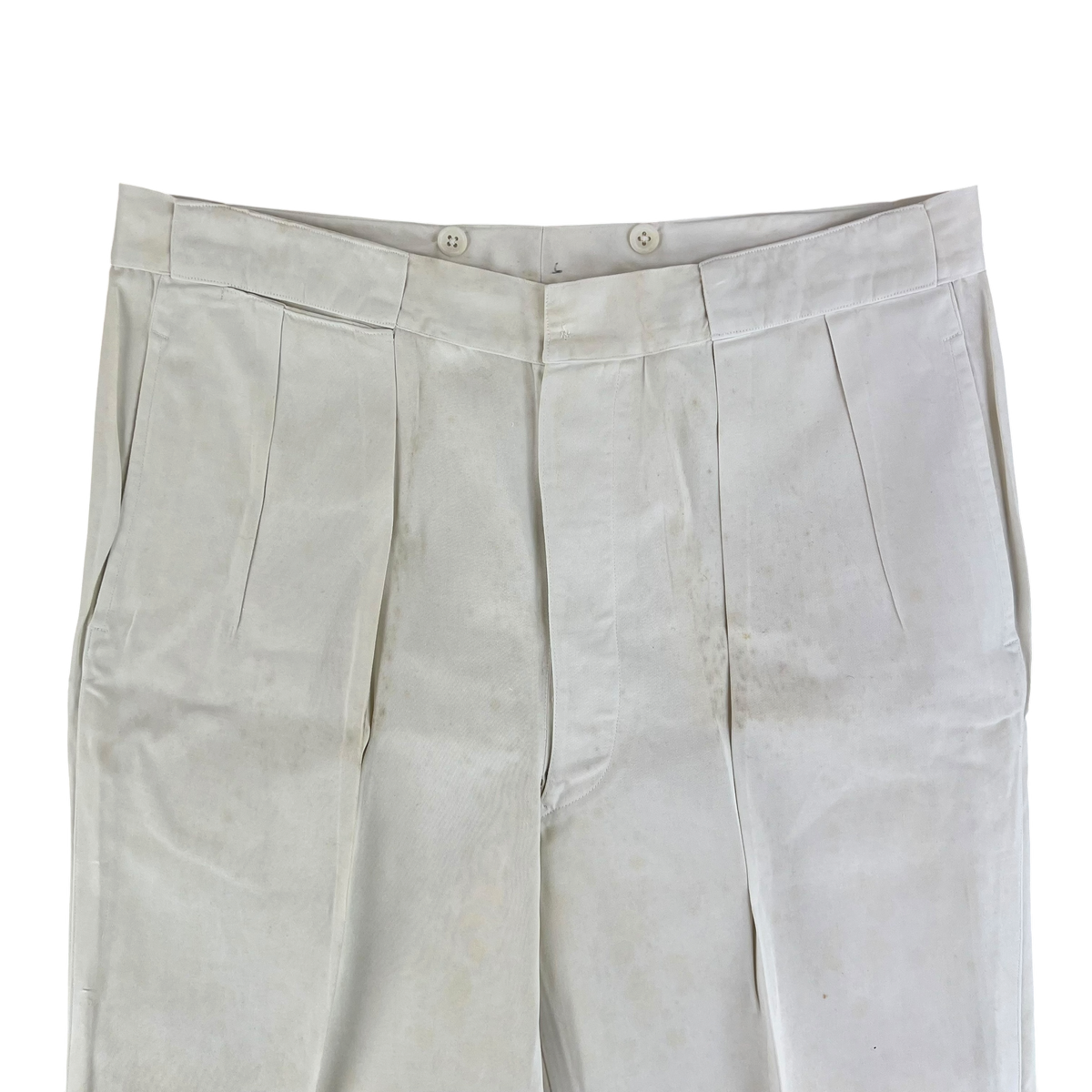 British Merchant Navy 50s Tropical White Trousers - W36 L30