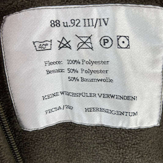 Austrian Army Olive Fleece Cardigan - Small 88-92 III/IV