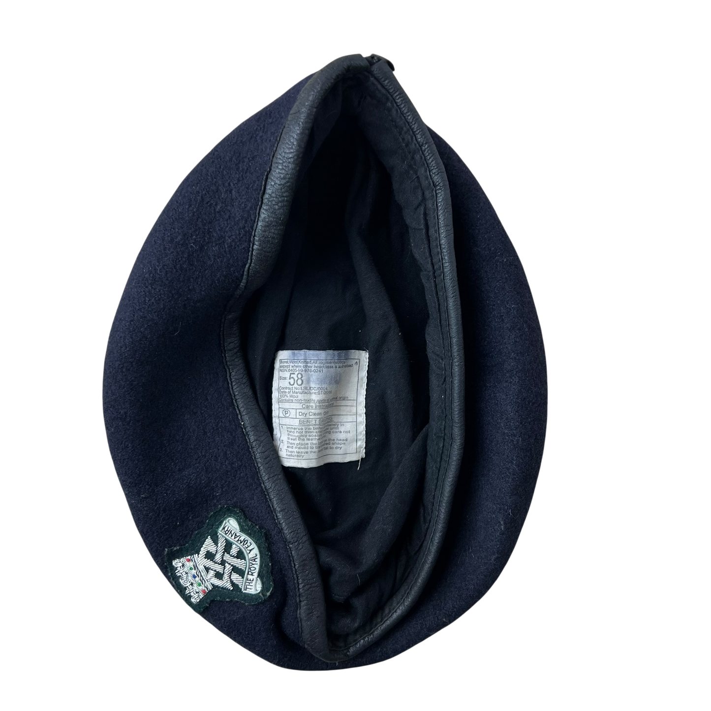 British Army Beret w/ Patch - Royal Yeomanry - Medium 58cm