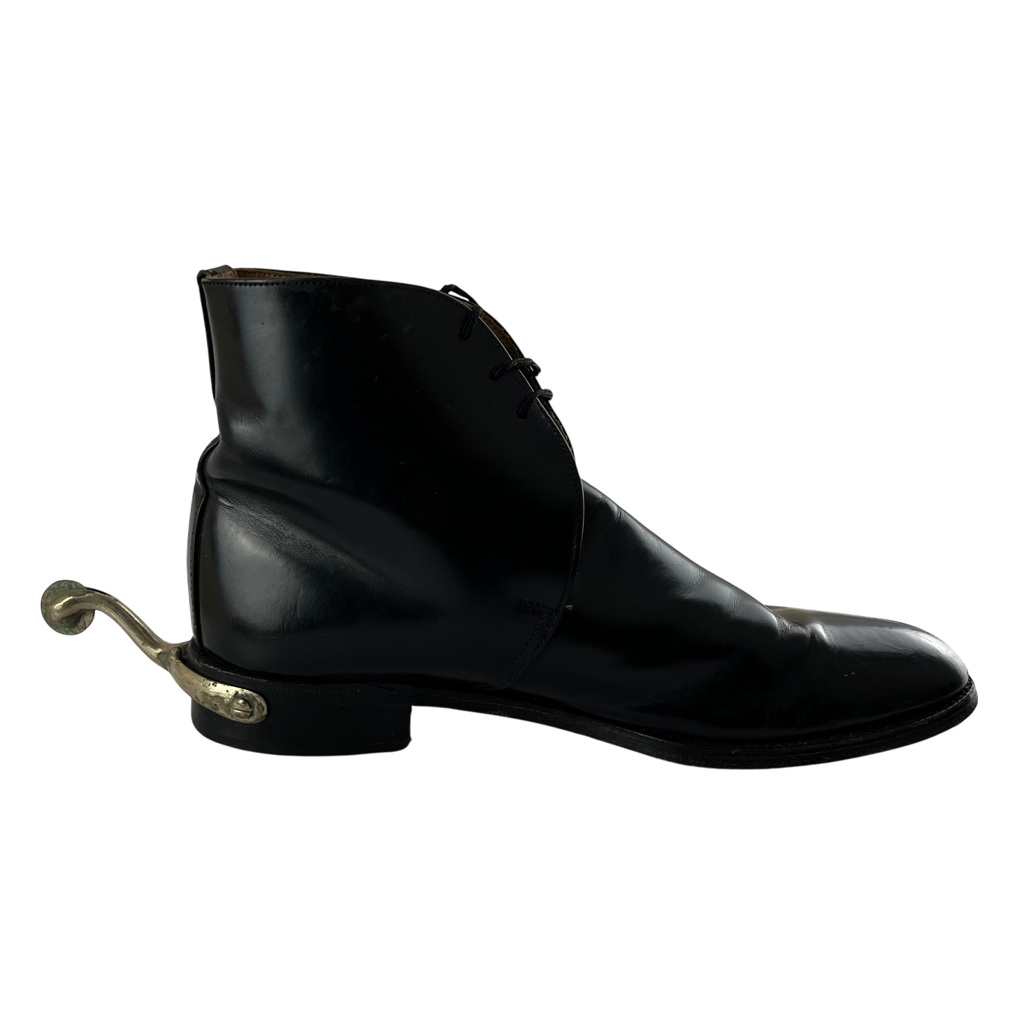 British Army Black George Boots w/ Spurs - Size 10