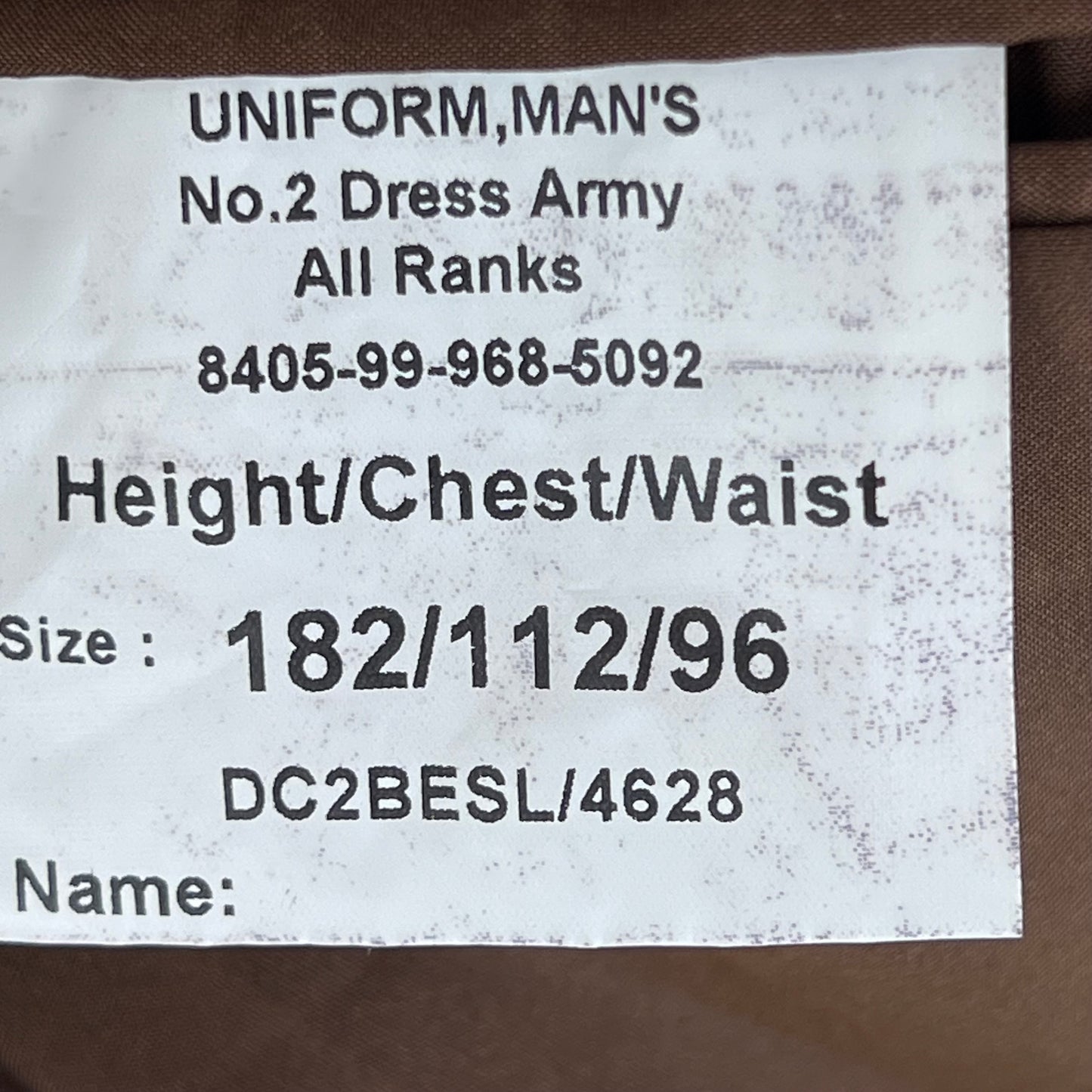 British Army No. 2 FAD Dress Jacket - Royal Engineers - Large 182/112