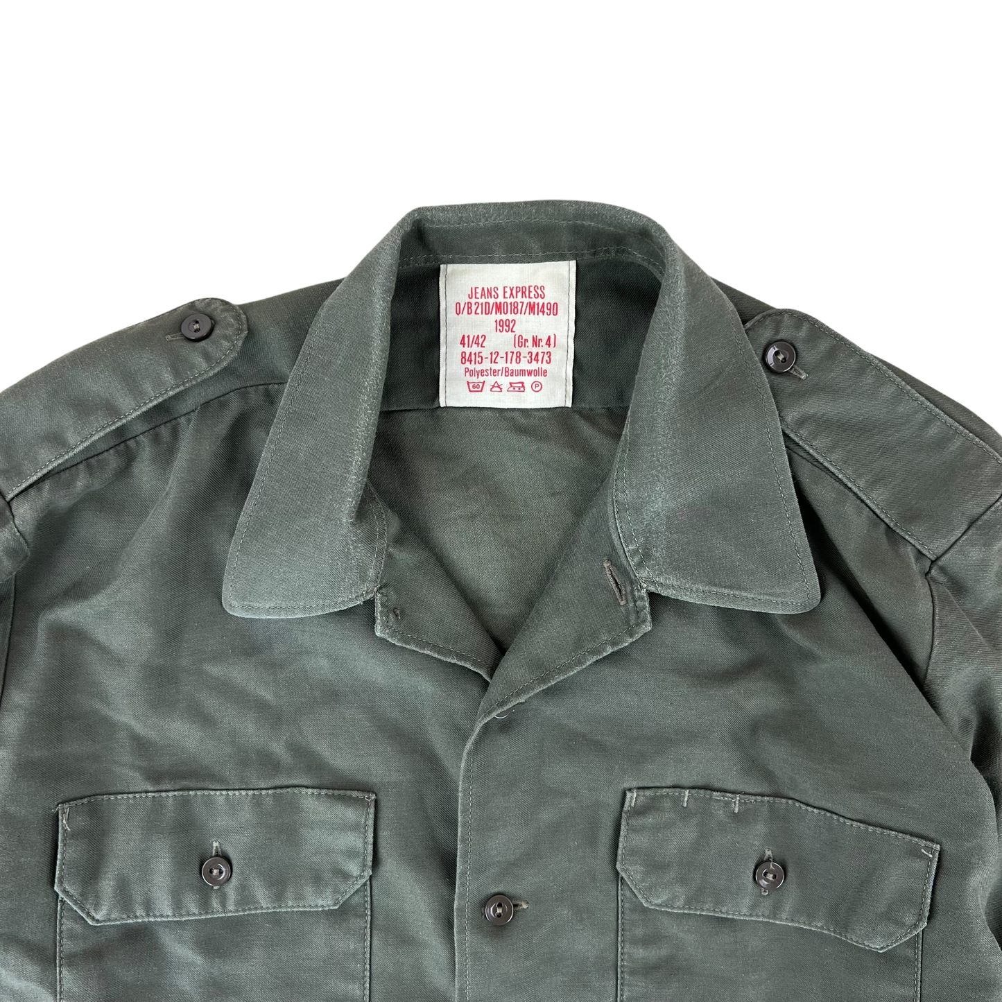 German Army Olive Green Long Sleeve Field Shirt - Large GrNr4