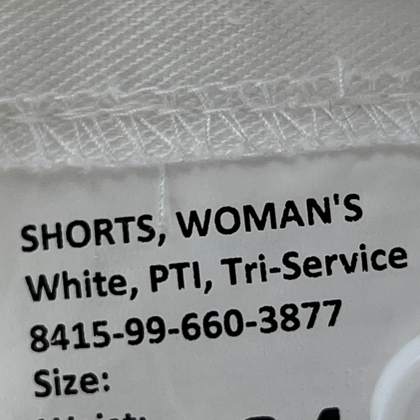 British Army / Tri-Services Women's White PTI Shorts