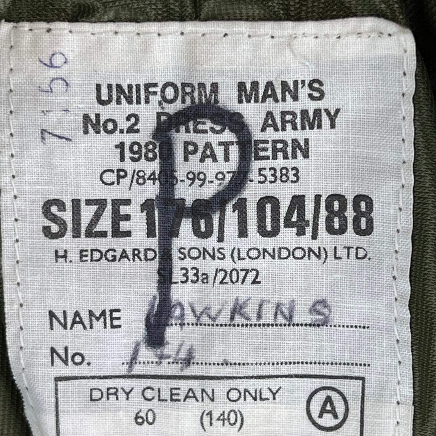 British Army 1980 Pattern No. 2 Olive Green Dress Jacket - 16th/5th Royal Lancers - Medium 176/104