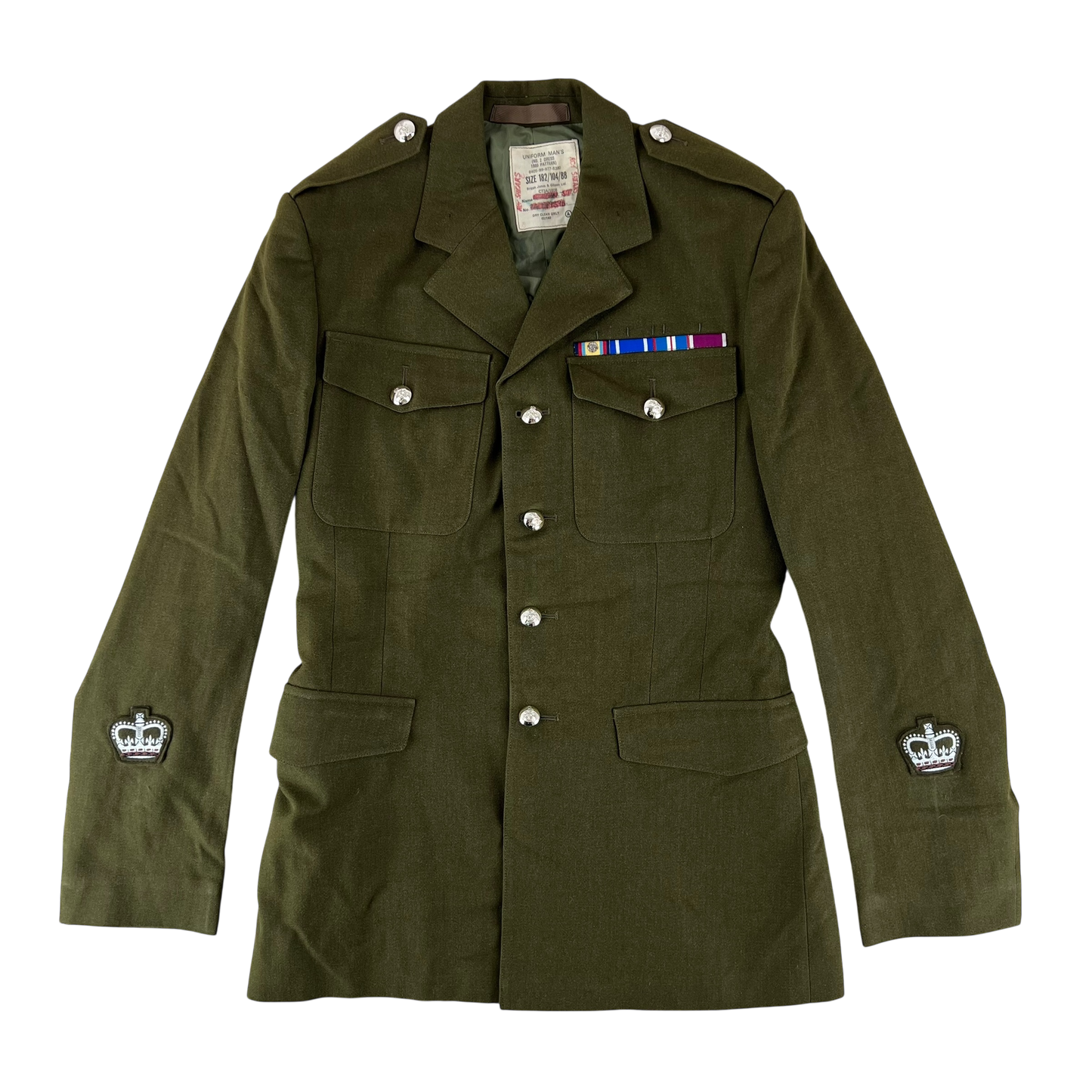 British Army 1980 Pattern No. 2 Khaki Green Dress Jacket - Royal Artillery - Medium 182/104