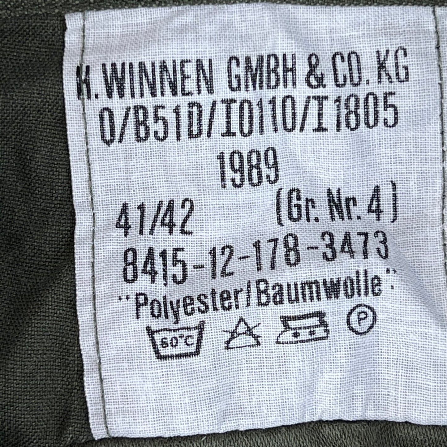 German Army Olive Green Long Sleeve Field Shirt - Large GrNr4