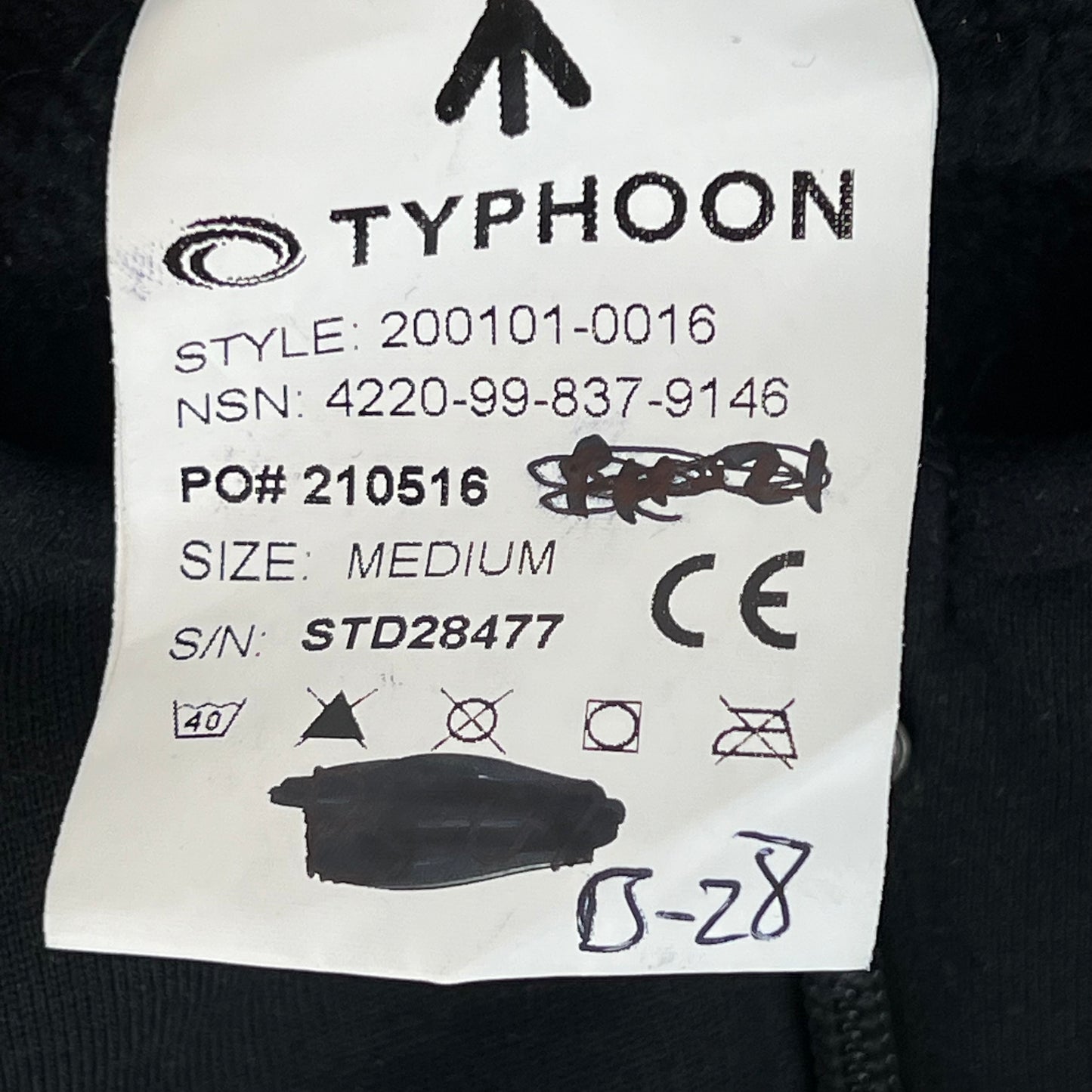 British Army Typhoon Black Thermal Protection Garment Onesie - Medium