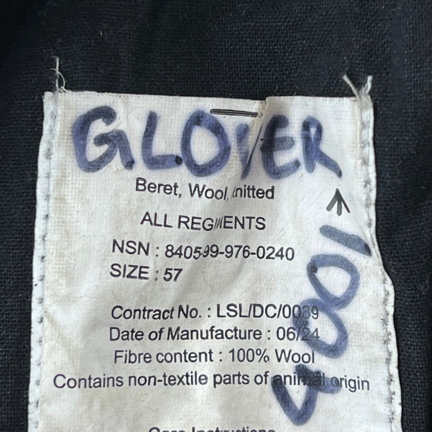 British Army Navy Beret w/ Badge - Army Foundation College - Medium 57cm