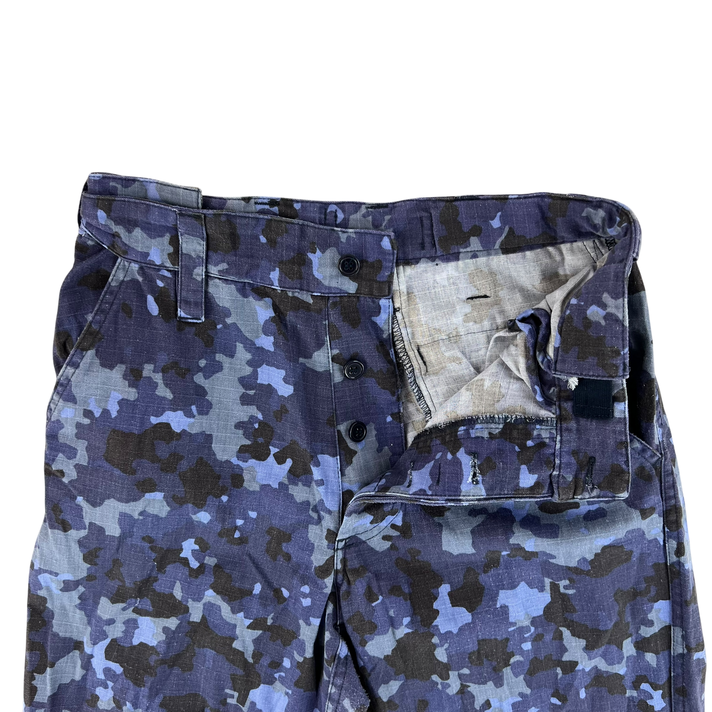 Romanian Navy M2017 Blue Camouflage Ripstop Trousers - W30 L31.5