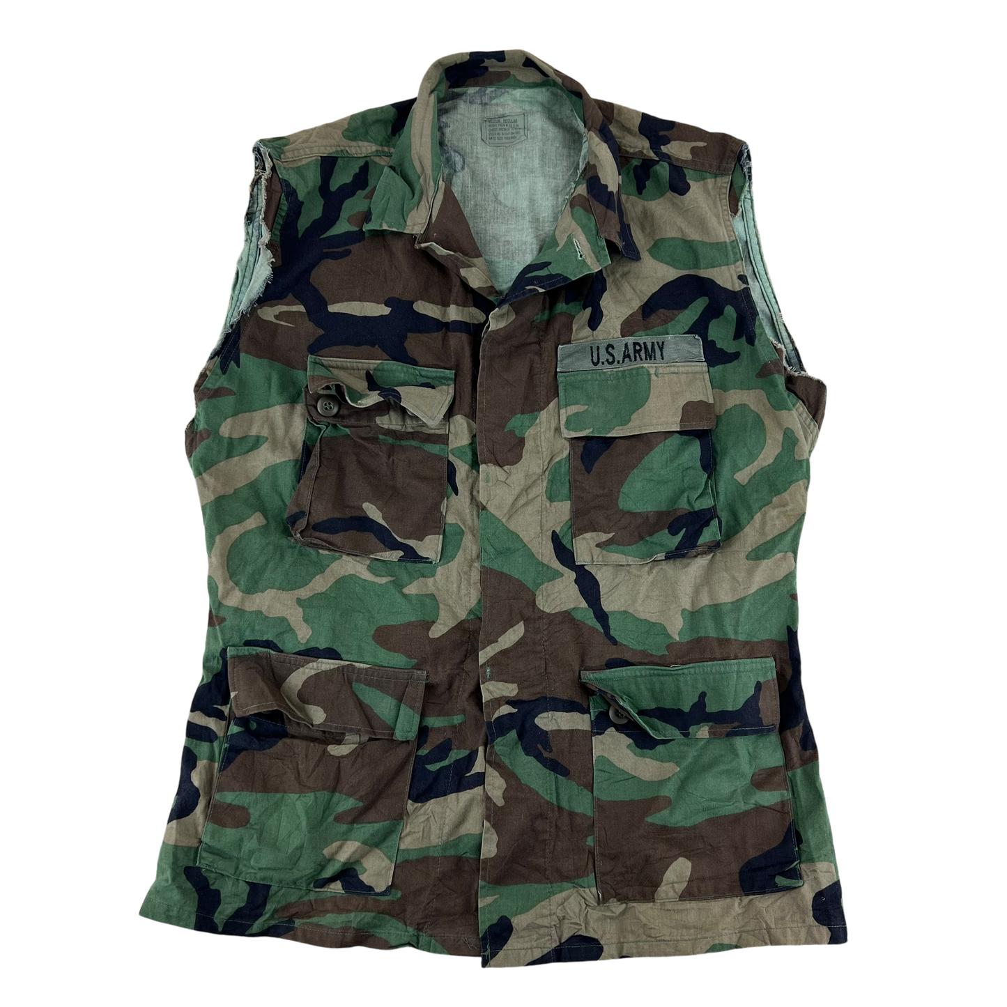 US Army M81 Woodland Camouflage BDU Combat Jacket Vest - Large