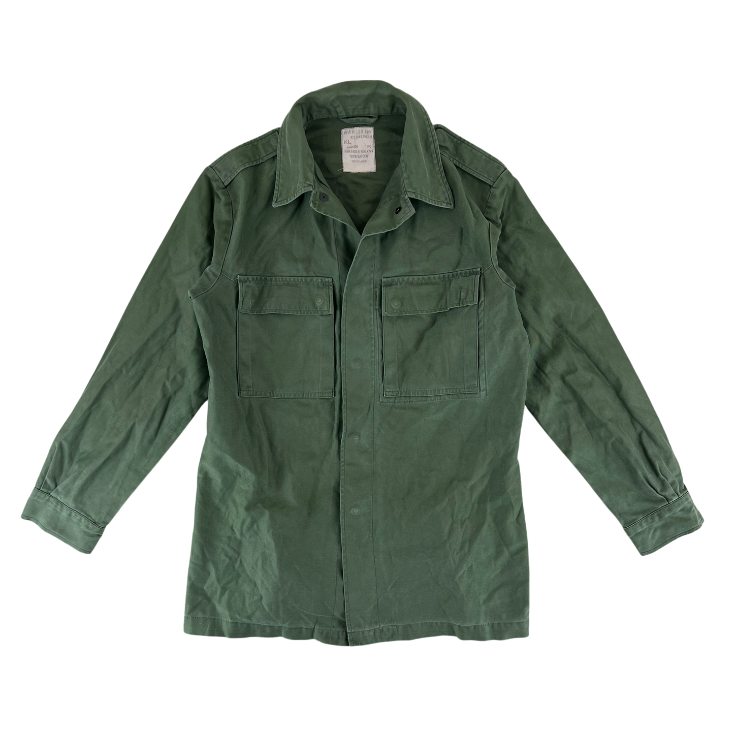 Dutch Army Field Shirt Jacket Green Long Sleeve - Medium
