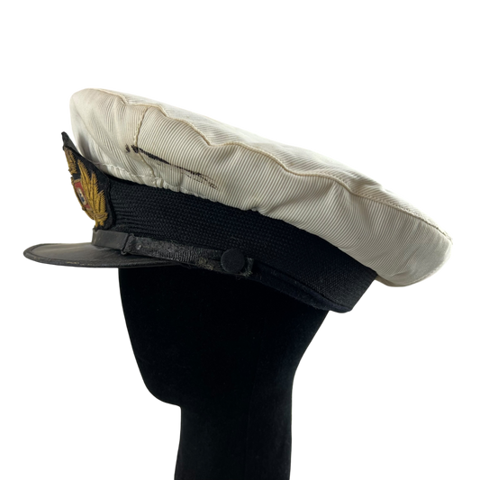 British Merchant Navy 50s Dress Cap w/ Dust Covers - Medium