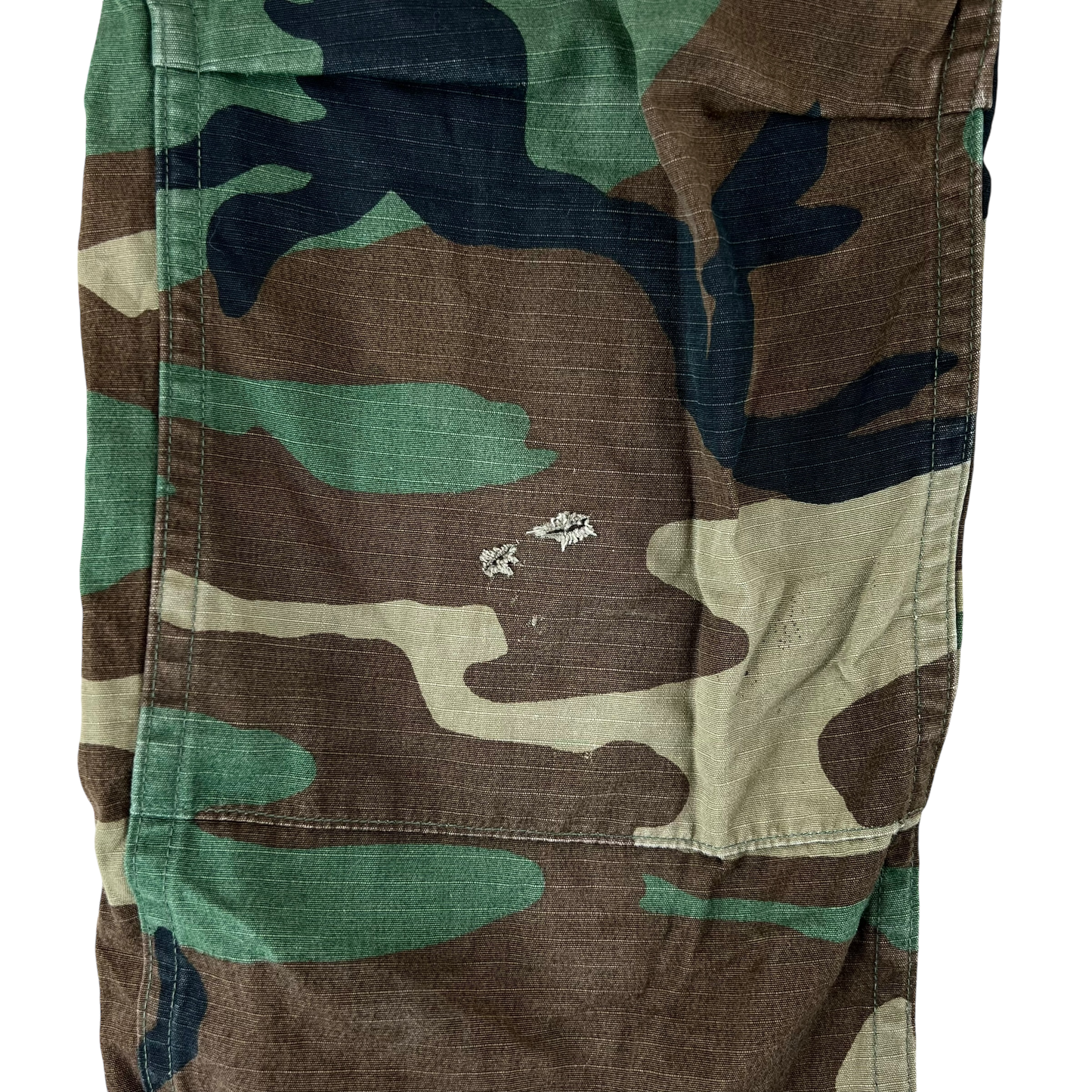 US Army Vintage M81 Woodland Camo Ripstop BDU Combat Trousers - W27.5 L32.5