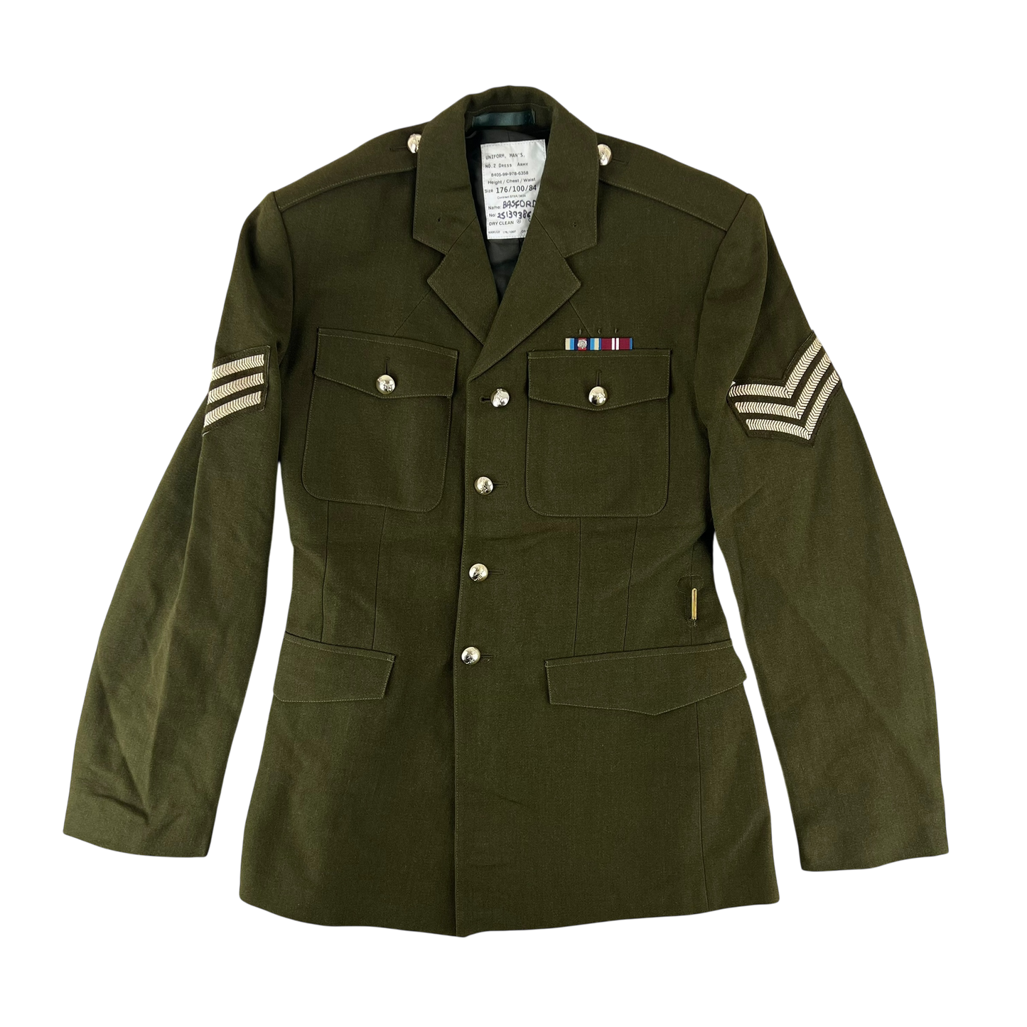 British Army 1980 Pattern No. 2 Olive Green Dress Jacket - REME - Medium