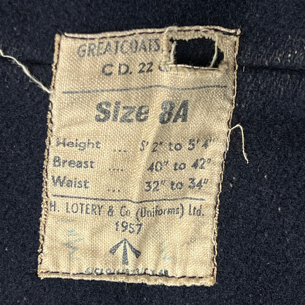 British Army 50s Civil Defence Black Greatcoat - Medium