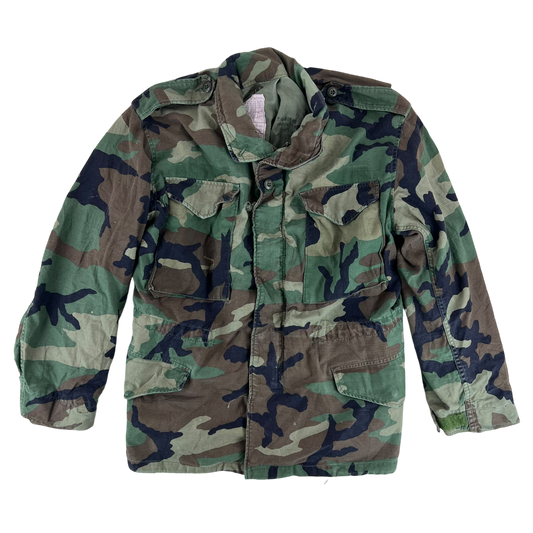 US Army M81 Woodland Camo M65 Cold Weather Field Coat - Medium / Small