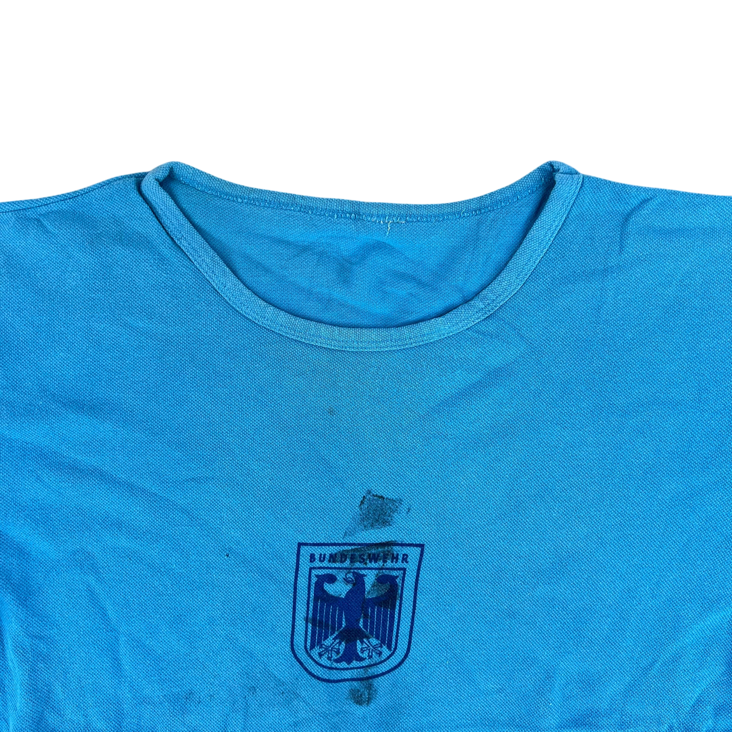 West German Army 70s Blue Training T Shirt - Large