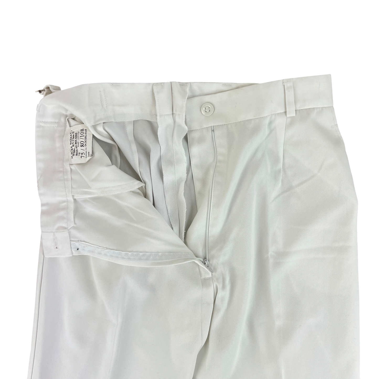 British Royal Navy Women's White Class II Flared Trousers - W30 L29