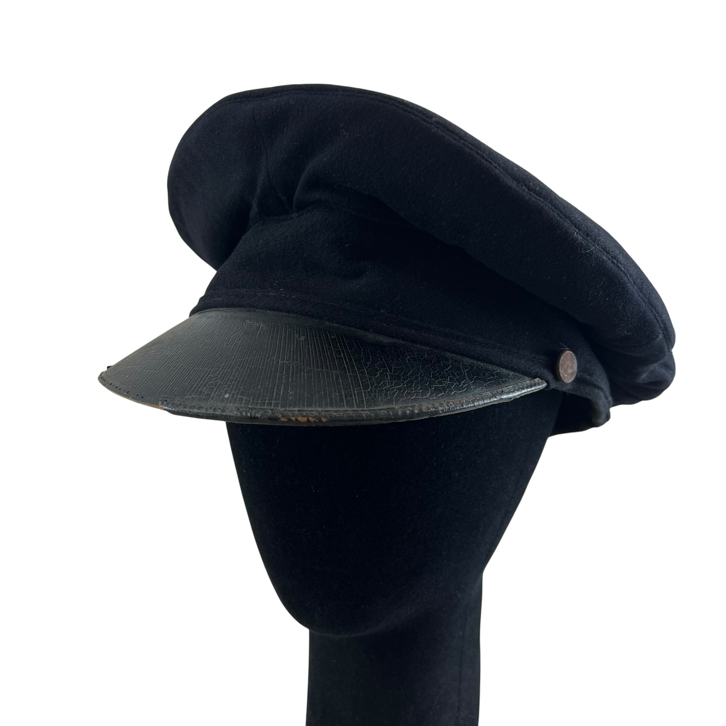 British Royal Navy 1940's Black Dress Cap - Medium