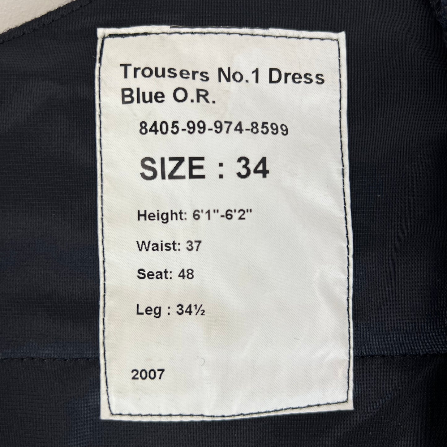 British Army No. 1 Dress Trousers - W37 L34