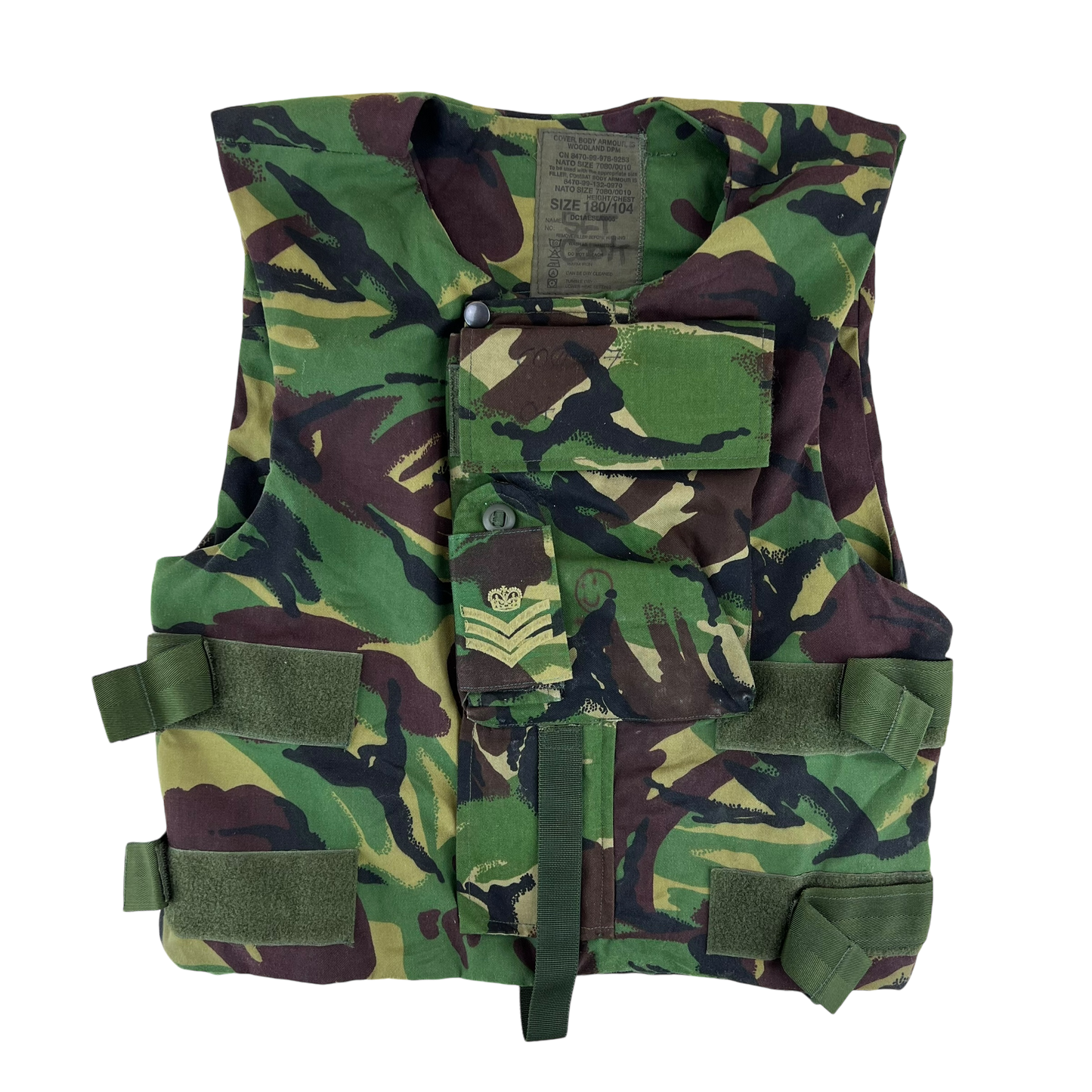 British Army S95 DPM Woodland Camouflage Body Armour Cover Vest - Large 180/104