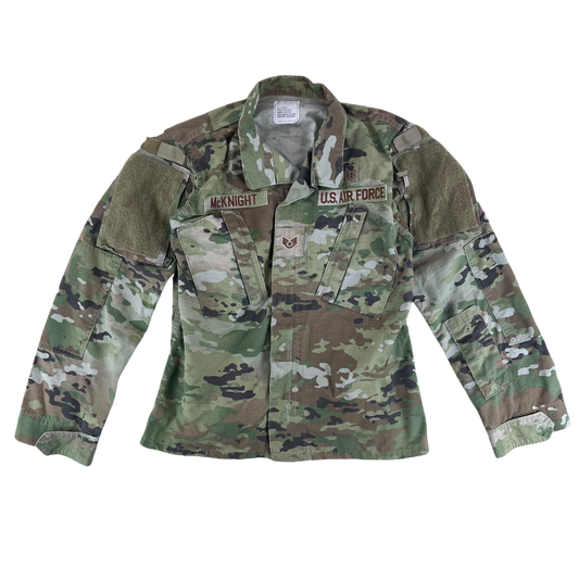 US Air Force Womens Multicam Camouflage Combat Jacket w/ Patches - Medium