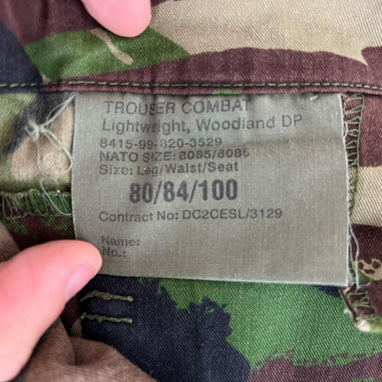 British Army S95 DPM Camouflage Combat Trousers - W33 L30.5