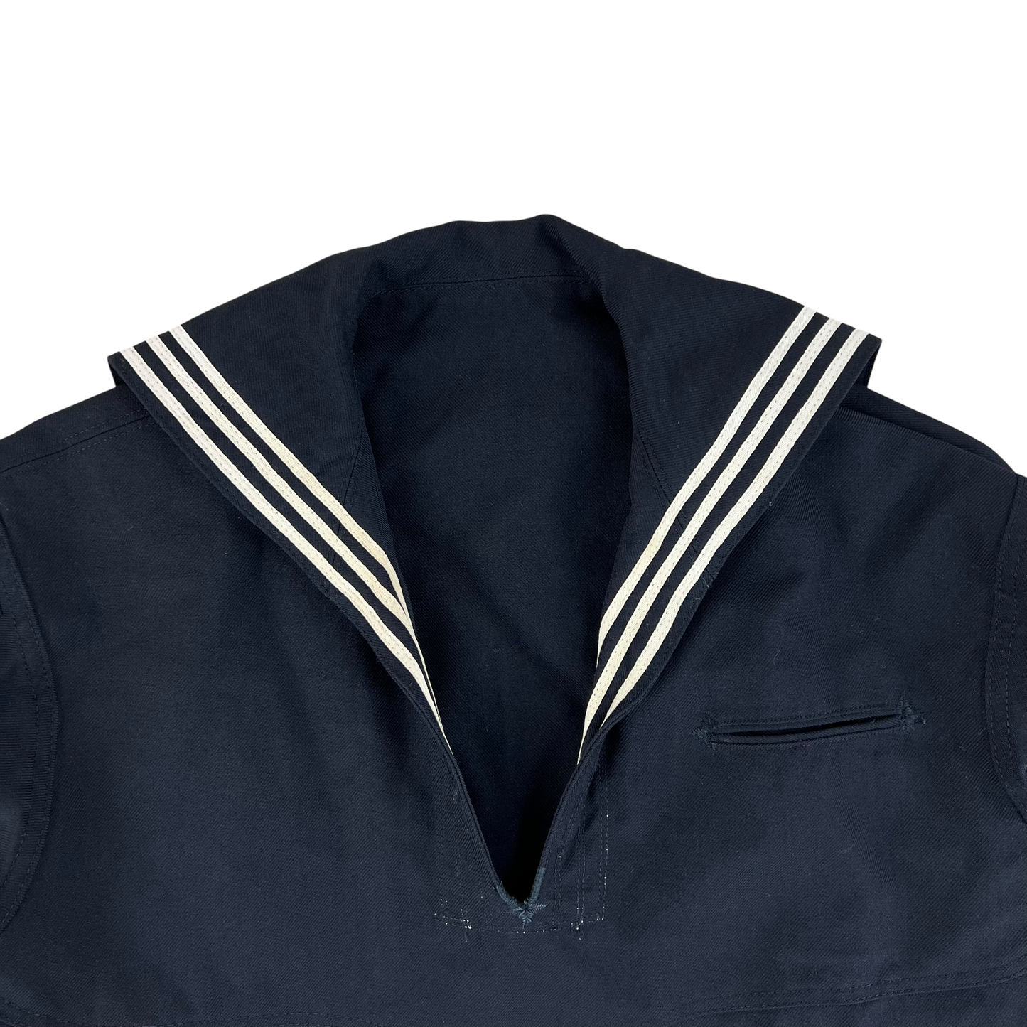 US Navy 80s Sailor's Black Blue Crackerjack Jumper Top - Large