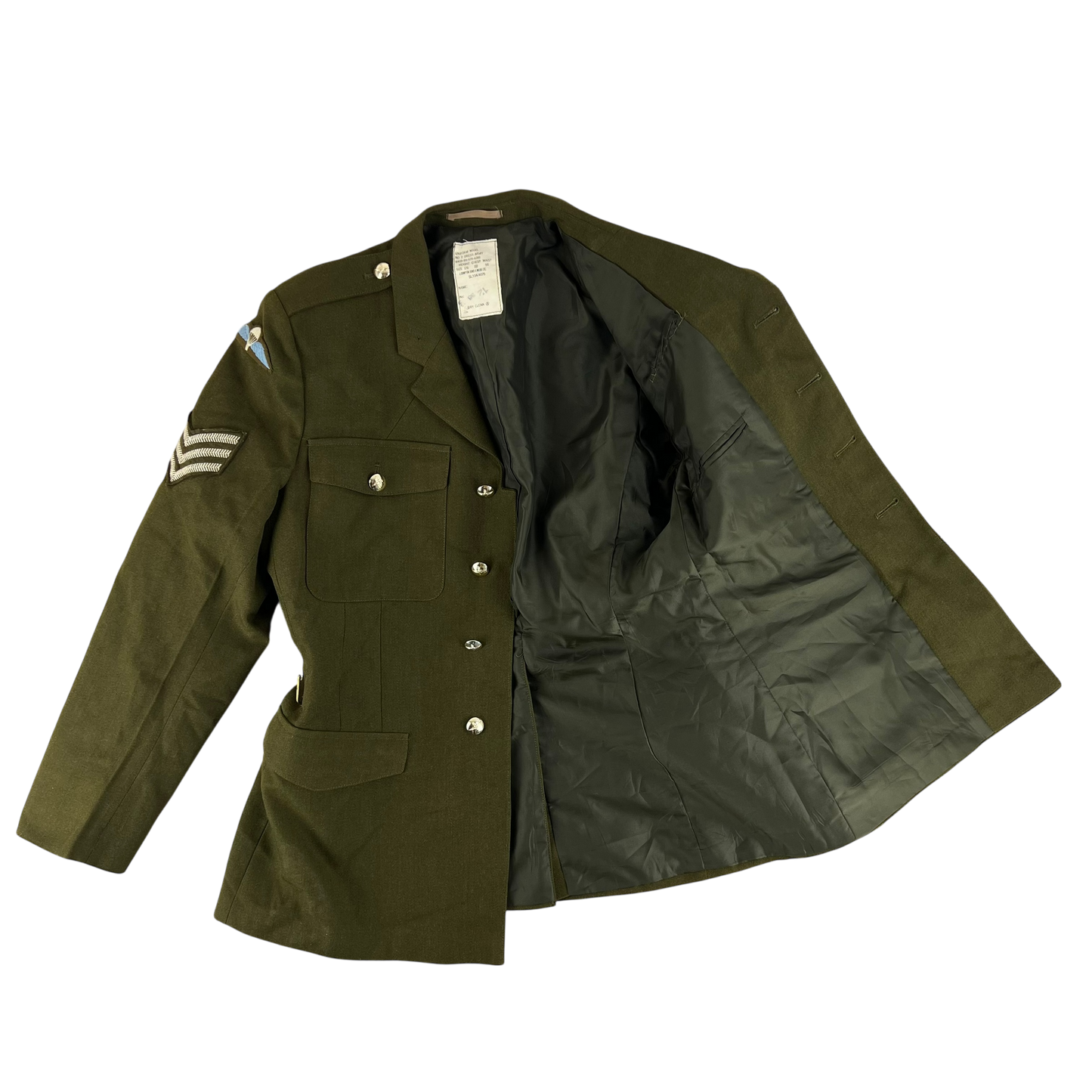 British Army Old Pattern No. 2 Khaki Green Dress Jacket - Parachute Regiment - Large 176/112