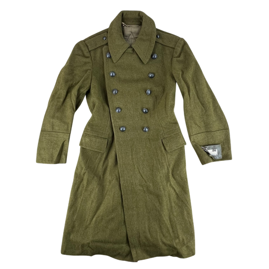Romanian People's Army 60s Khaki Wool Greatcoat - Small
