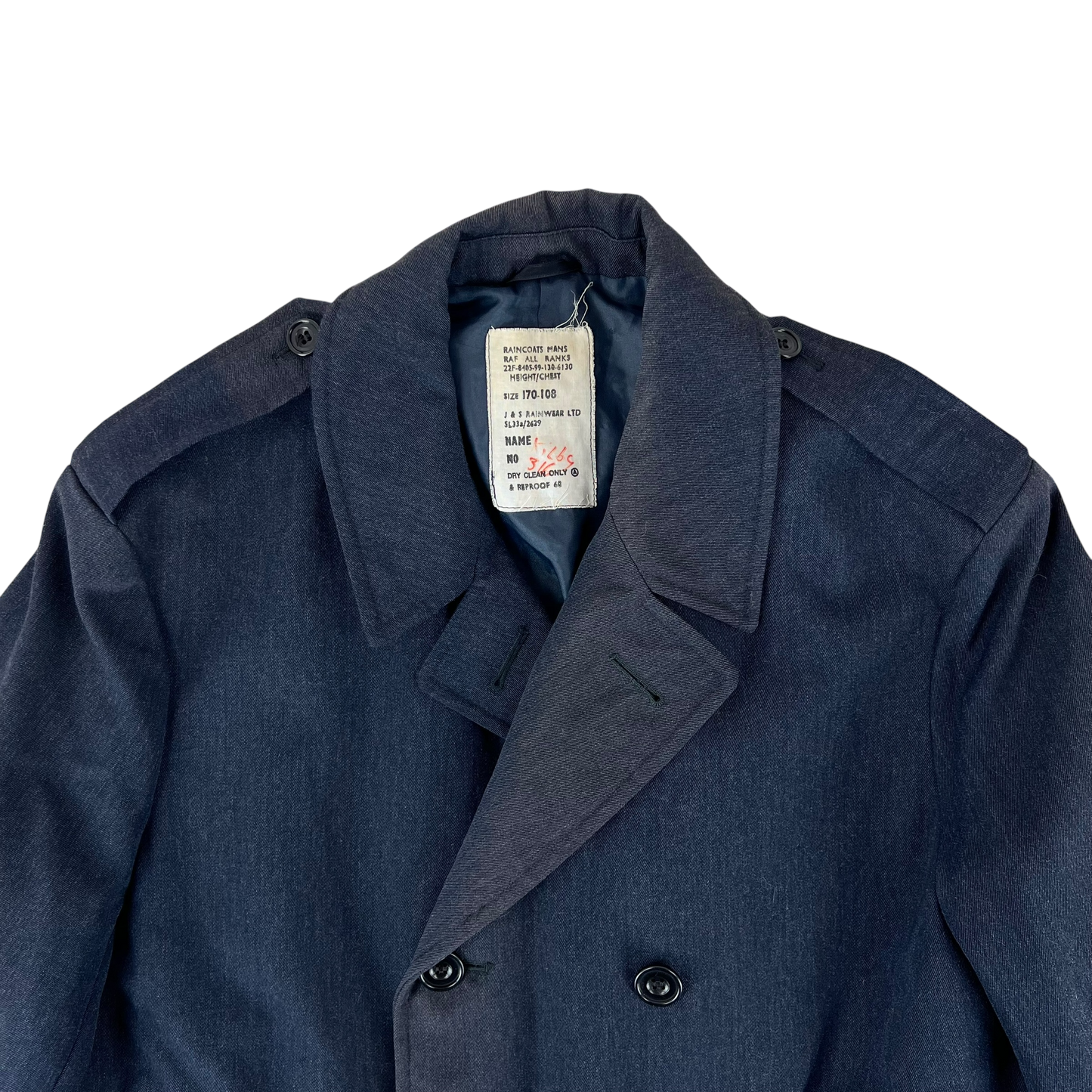 British RAF Blue Raincoat Trench Coat - Large 170/108